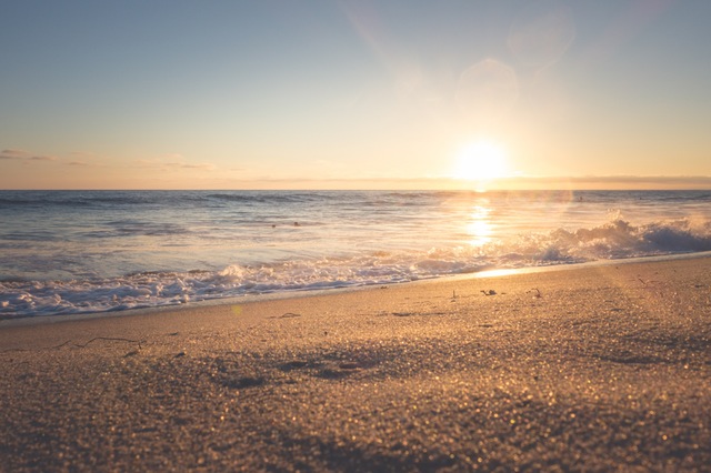 beach ocean sunrise - free summer stock photo